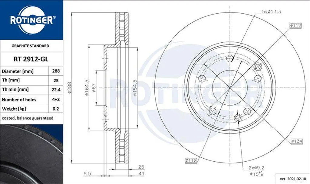 Disque de frein ventilé pour Mercedes SLK et Classe CLC coupé