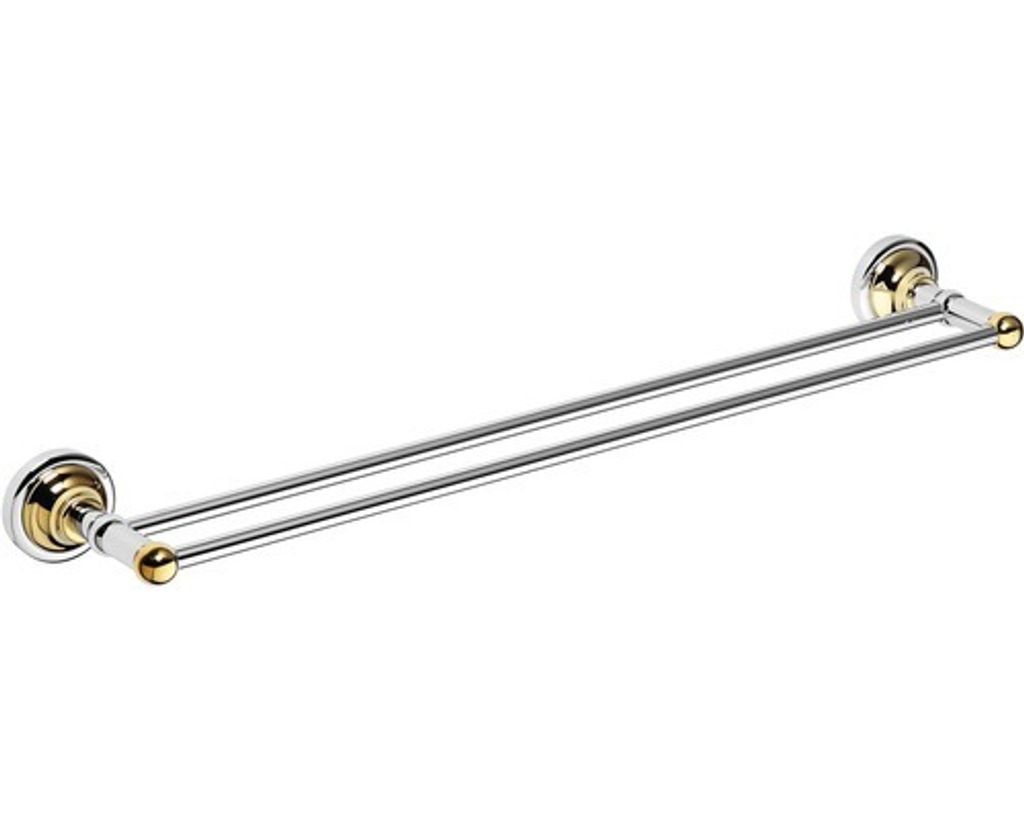 Doppelter Handtuchhalter RETRO in Chrom-Gold 66,5x6,5x12 cm BEMETA
