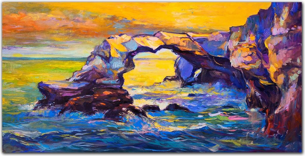 Coloray Bild aus Acryl 120 cm x 60 cm - Wanddekoration Wohnzimmer Acrylblock mit Bild Gehärtetes Acryl Dekoration Küche - Sonnenuntergang