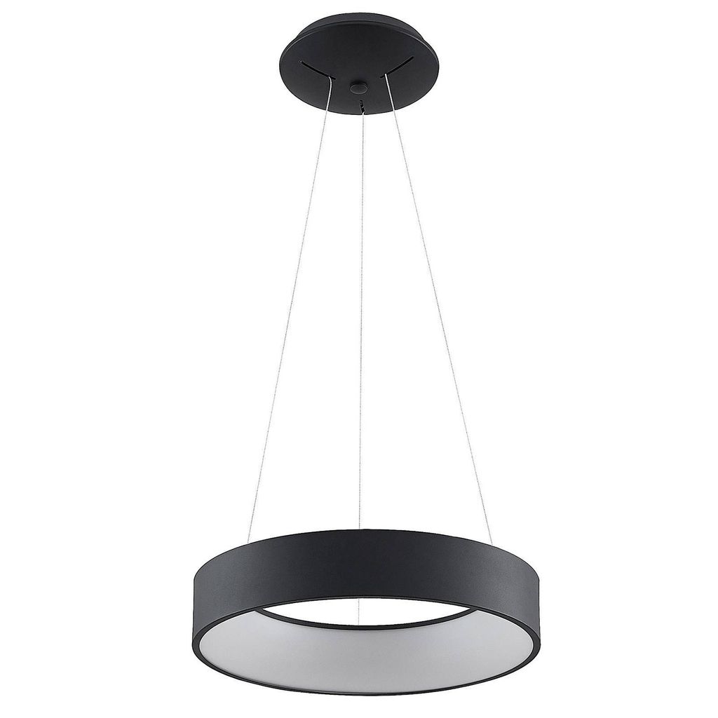 Arcchio LED-Hängelampe Aleksi, Ø 45 cm, schwarz, Metall, Produktbild 