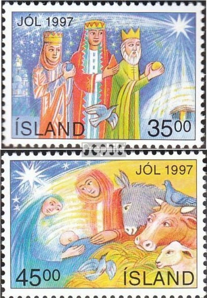 Briefmarken Island 1997 Mi 880-881 (kompl.Ausg.) postfrisch Weihnachten