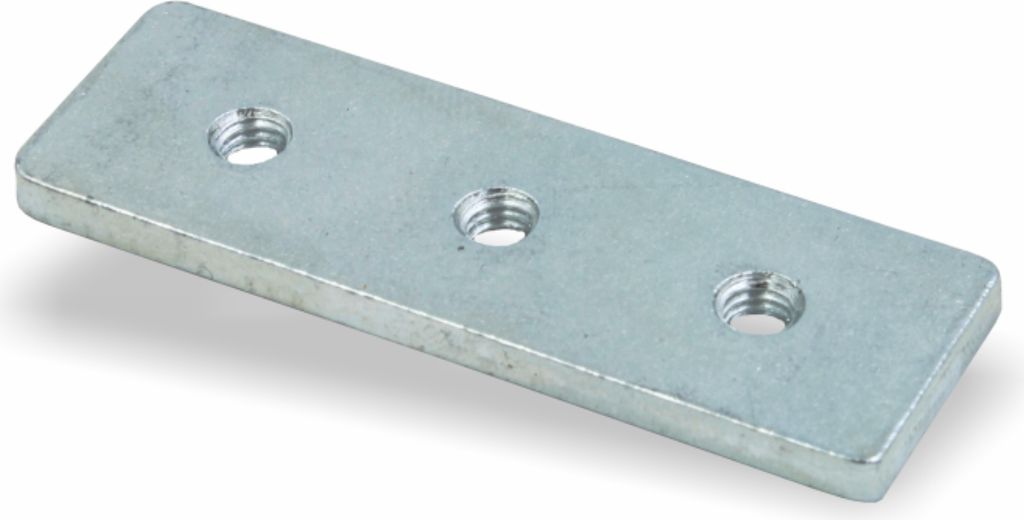 Nutenstein | Gewindeplatte 50x16x3mm mit 3xM4 Gewinde | Produktbild 