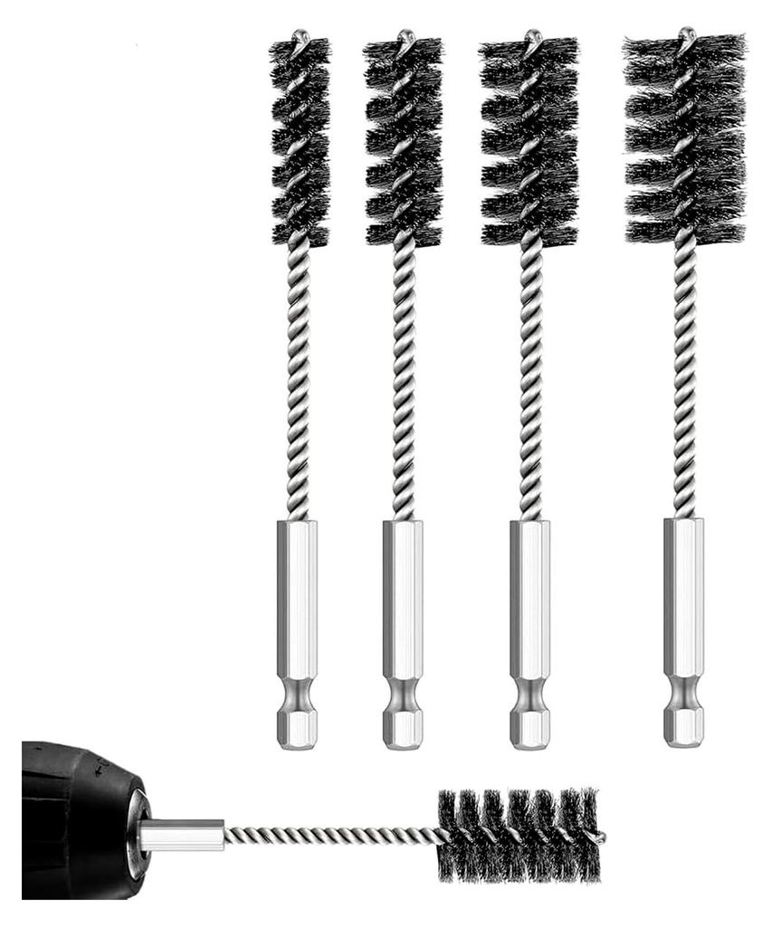 4-teiliges Bohrer-Bürstenset 3/8'', 1/2'', 3/4'', 7/8'' für Akkuschrauber und Schlagbohrmaschine