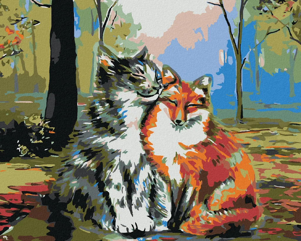 Kit Diamond Painting Zuty 40x50 Gatto e Volpe - Decorazione Parete DIY