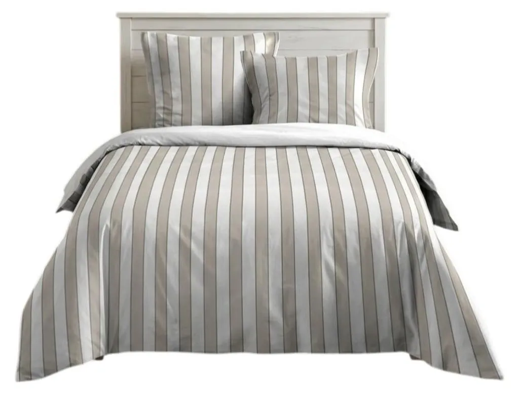 Housse de couette et taies d'oreiller Armel rayées - Parure de lit chic
