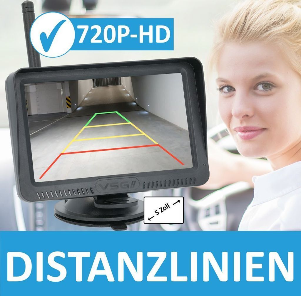 5" FUNK-HD-Set PREMIUM ONE mit 2 Kameras für PKW Wohnmobil Produktbild 5