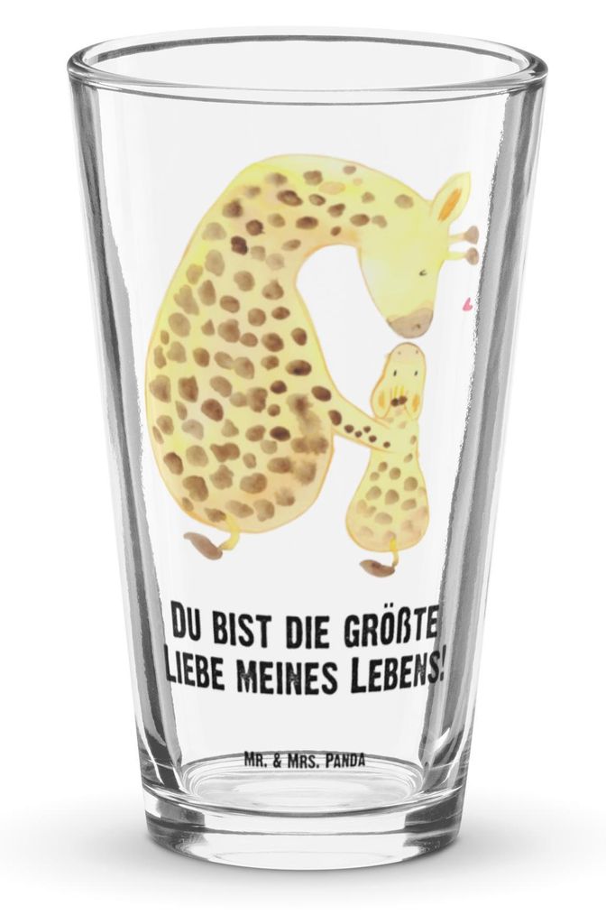 Mr. & Mrs. Panda Bierglas Giraffe Kind - Transparent - Geschenk, Longdrinkglas, Trinkglas, Mutter, Sohn, Glas, Mama, Tumbler, Cocktailglas, Afrika,...