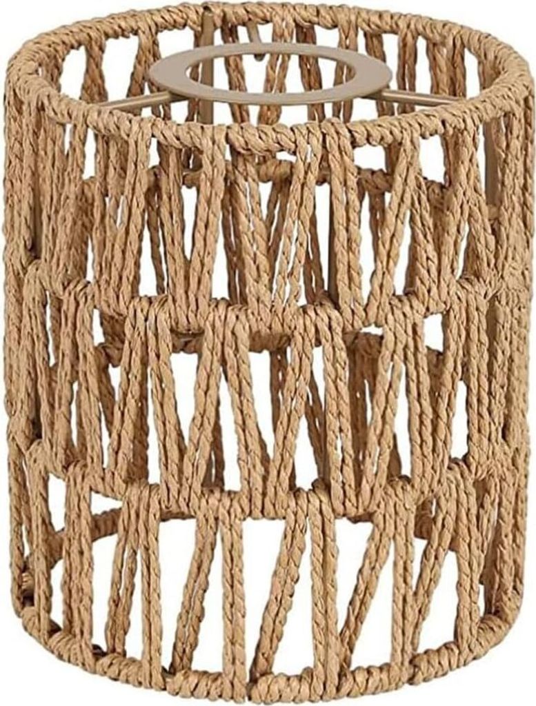 Boho Rattan Lampshade, Universal Lampshades for Table Lamp, Pendant Lamp, Ceiling Lamp, Floor Lamp, Wall Lamp, Diameter 12 cm