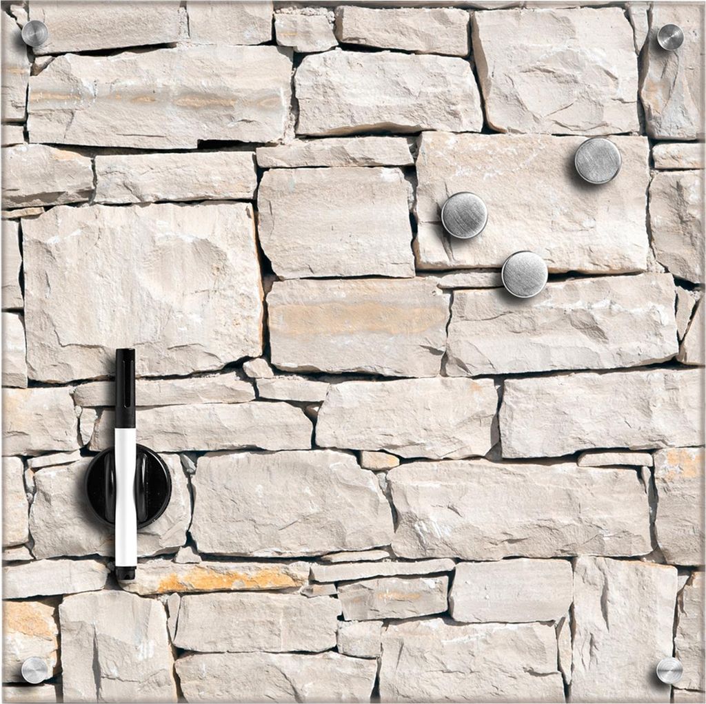Zeller Memobord "Stone", Glas - 40x40; 11652