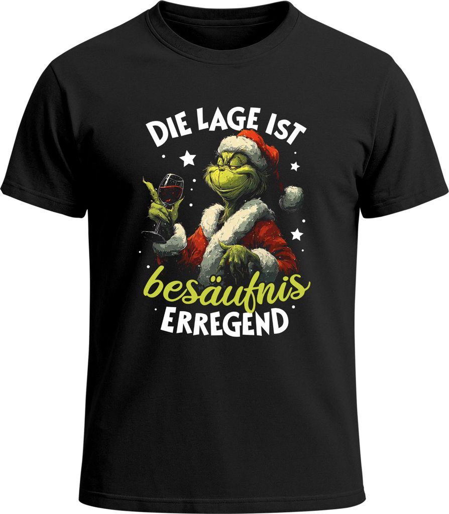 Herren T-Shirt Weihnachten Spruch lustig XMAS Printshirt Weihnachtsoutfit Männer Moonworks