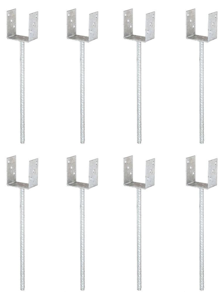 Alberts 8 x U-Pfostenträger, Riffelstahl-Betonanker, Produktbild 