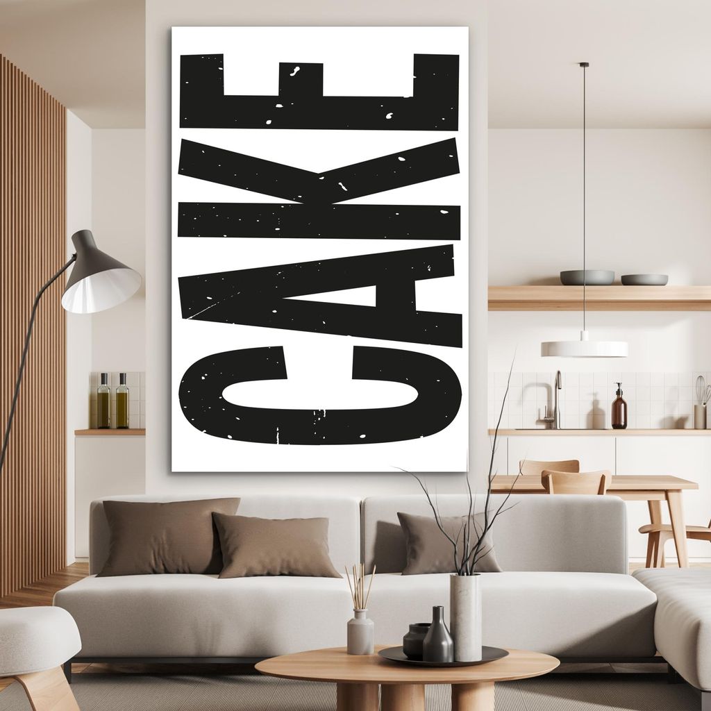MuchoWow Wanddekoration Metall Metallbild Wandkunst 100x150 cm Schwarz - Torte - Lebensmittel - Dekoration MuchoWow Aluminium Gemälde - Bild