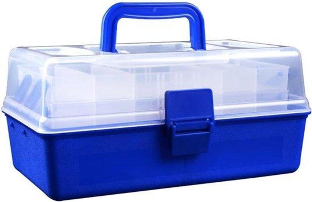 Fischbox mit 2 Tabletts, multifunktional, für Angelzubehör