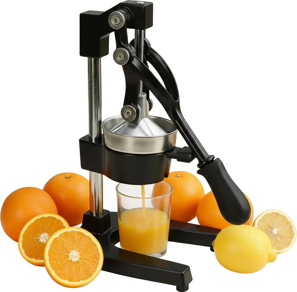 Presse-agrumes manuel pour jus de fruits frais, fonte et inox durable