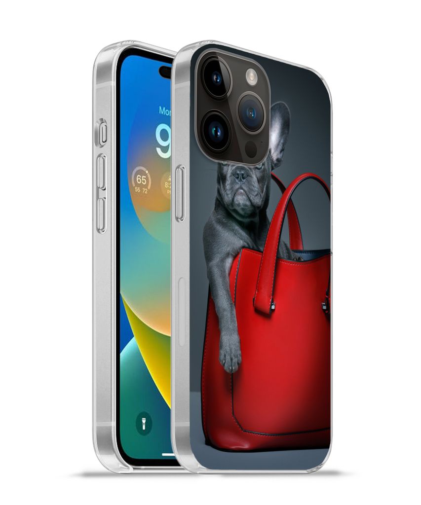 MuchoWow Handyhülle Schutzhülle Hülle für Apple iPhone 14 Pro - Softcase Hund - Lustig - Tasche - Kinder - Jungen - Mädchen - Kinder Silikon...