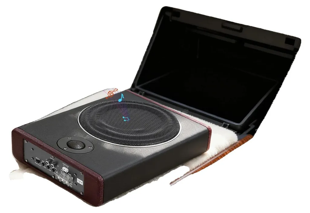 Subwoofer voiture immersif 8 pouces - Son puissant et design compact noir