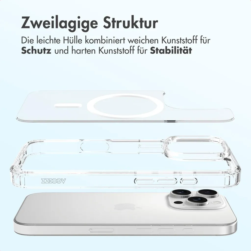 Accezz Xtreme Impact Backcover con MagSafe iPhone 16 Pro - Trasparente - 8