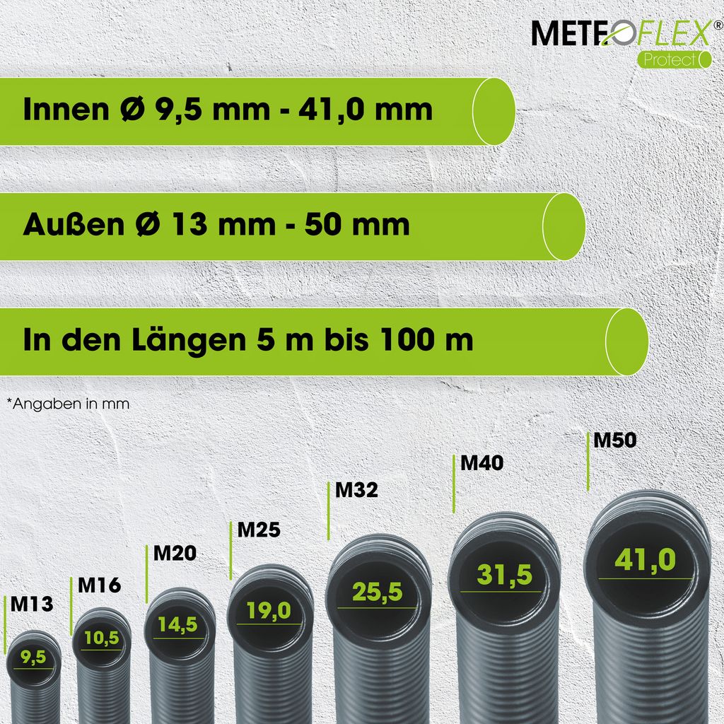 METEOFLEX PROTECT Leerrohr 750N M40-25m mit Zugdraht