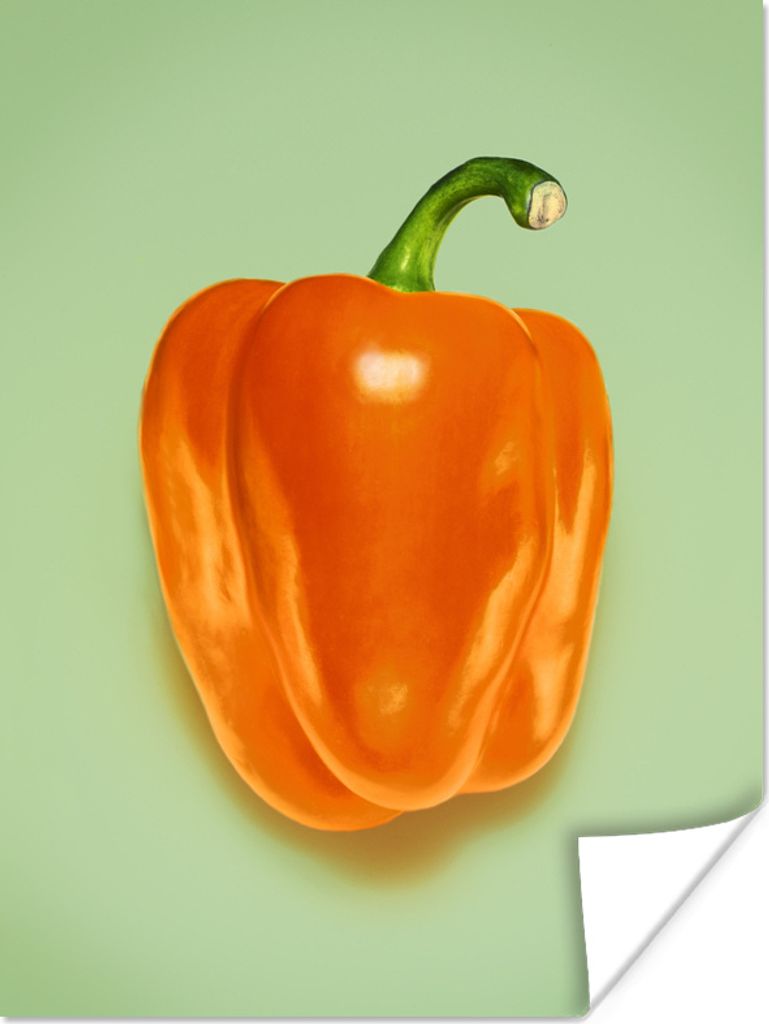 MuchoWow Poster Orange Paprika 120x160 cm - Wandbilder