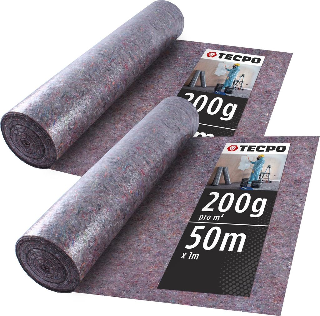 TECPO 2x Malervlies Abdeckvlies 50x1m rutsch- und Produktbild 