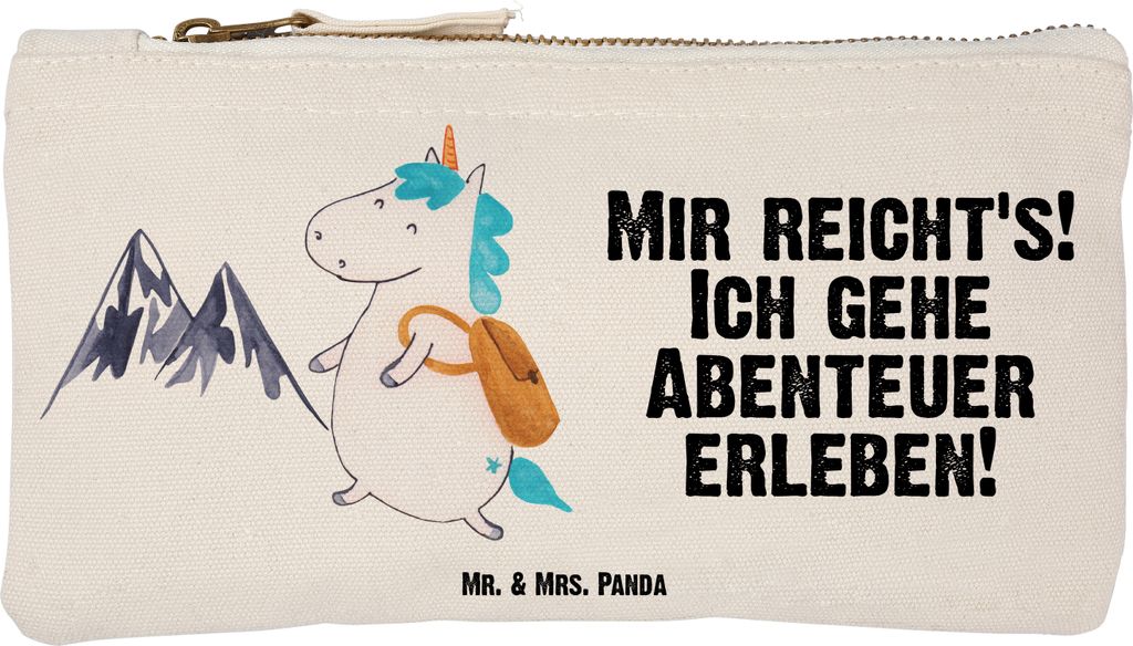 Mr. & Mrs. Panda Kulturbeutel Einhorn Bergsteiger Größe S Klein - Weiß - Geschenk, Reisen, Unicorn, Federtasche, Schminktäschchen, Schlampermä...