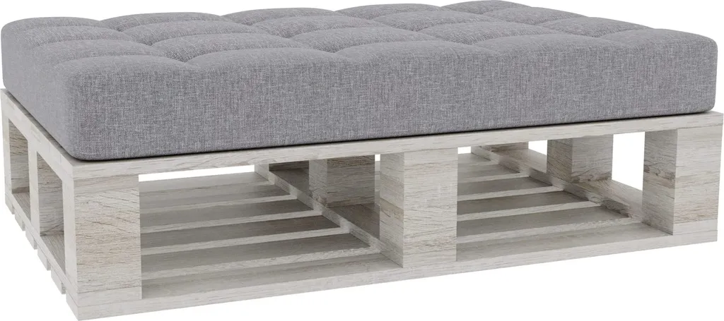 Coussin de palette 120x60 Gris - Idéal pour banquette de jardin et DIY