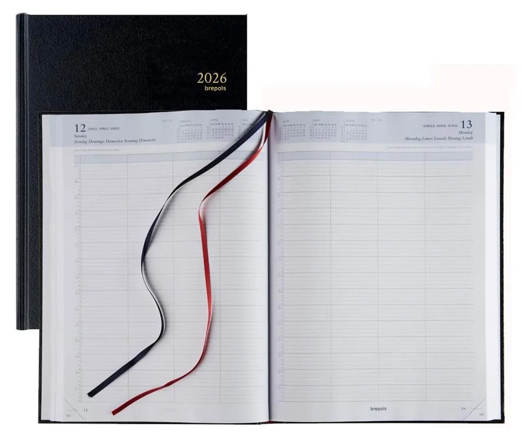 Agenda 1 Jour par Page Brepols Bremax1 Santex Noir Couverture Rigide