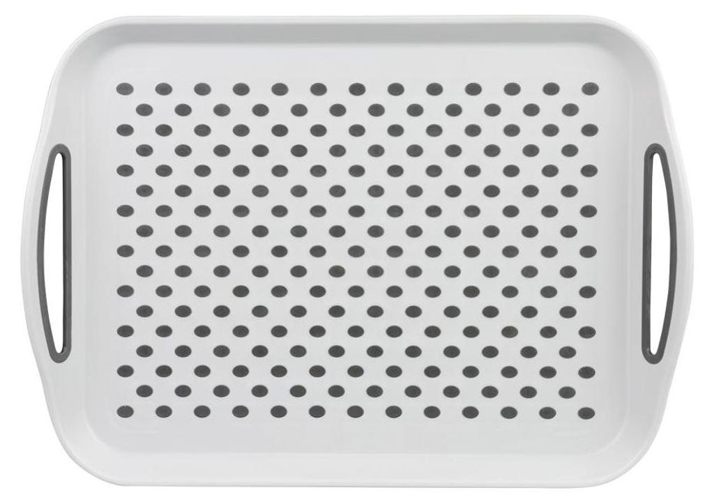 KESPER 77300 Serviertablett, "Rutsch-Stopp", weiß, Kunststoff / Tablett / Frühstückstablett