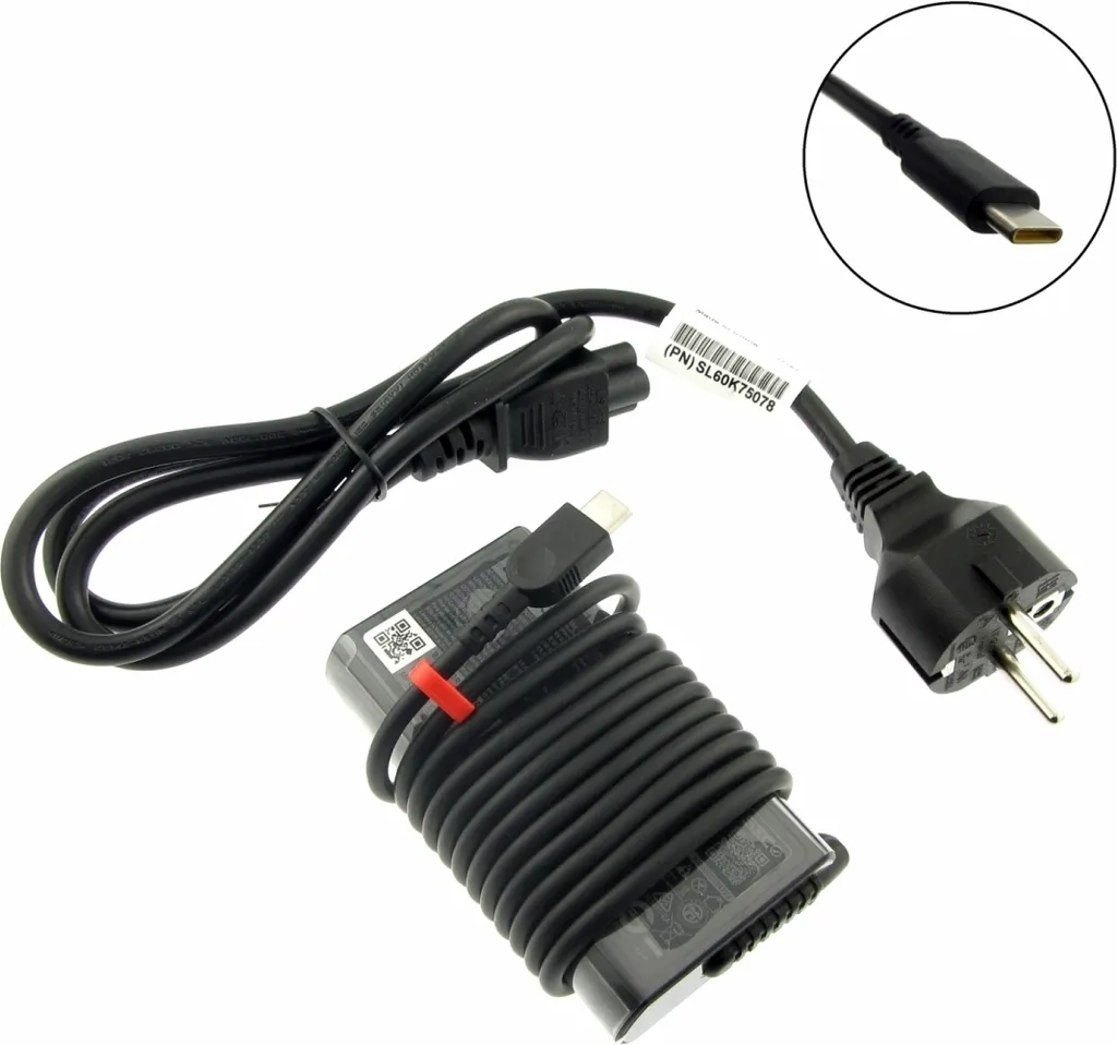 Chargeur USB-C 65W pour Lenovo ThinkPad Bloc Alimentation Secteur