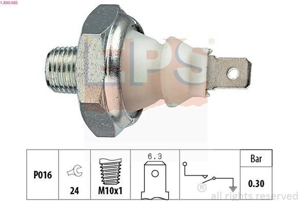 EPS 1.800.085 Öldruckschalter Öldrucksensor für ALFA ROMEO 164 (164) 155 (167)