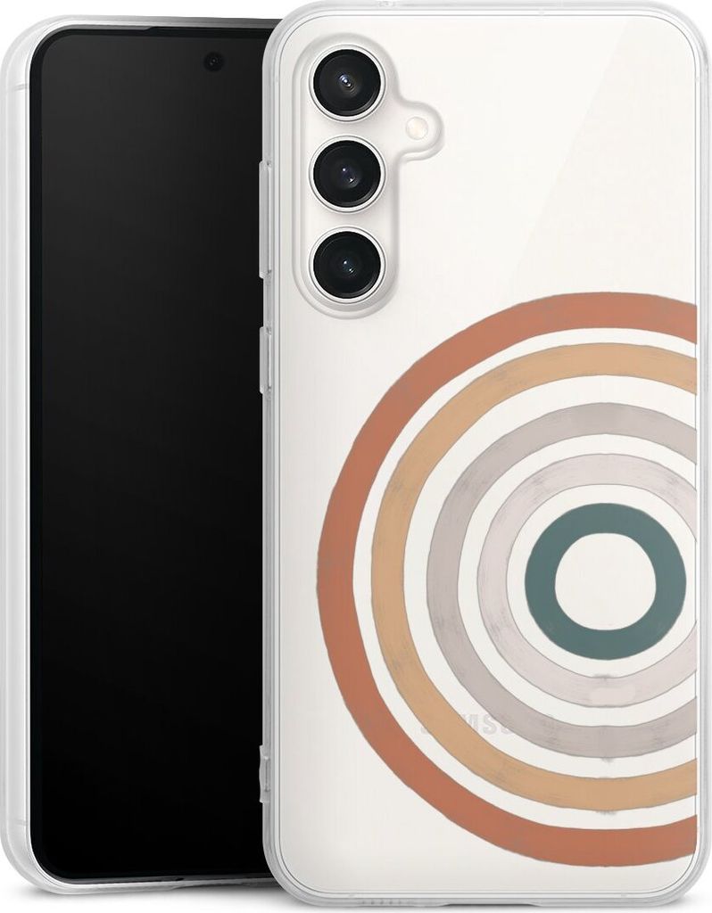 DeinDesign Handyhülle für Samsung Galaxy S23 FE Silikon Hülle Case Smartphone Schutzhülle Kreise Regenbogen Wasserfarbe