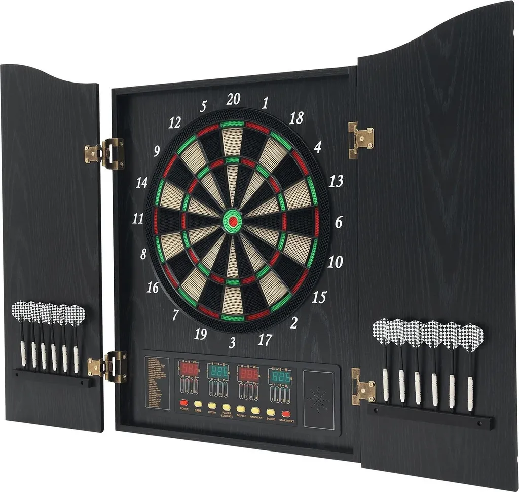 Jeu de fléchettes électronique noir pour tournois à domicile dès 8 ans