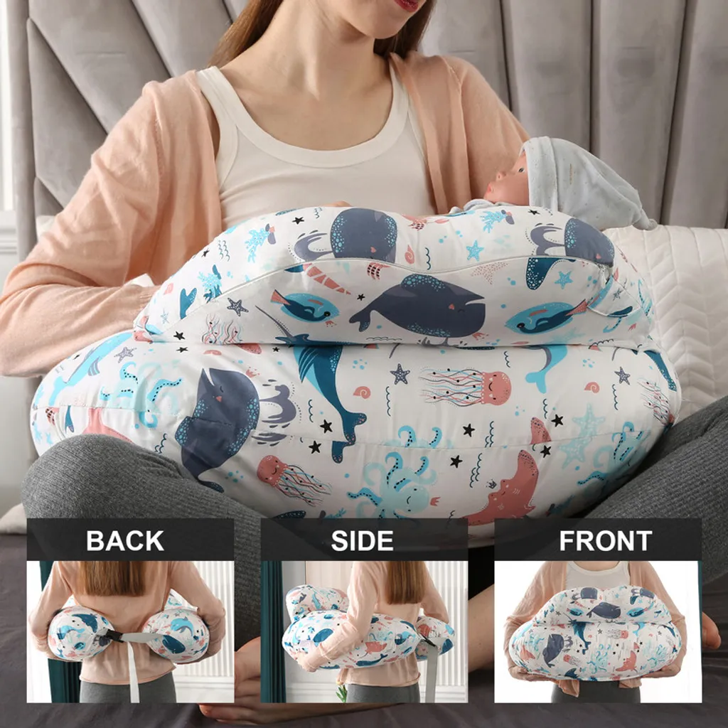 Coussin allaitement pour maman : confort dos et bras avec motif marin - 4