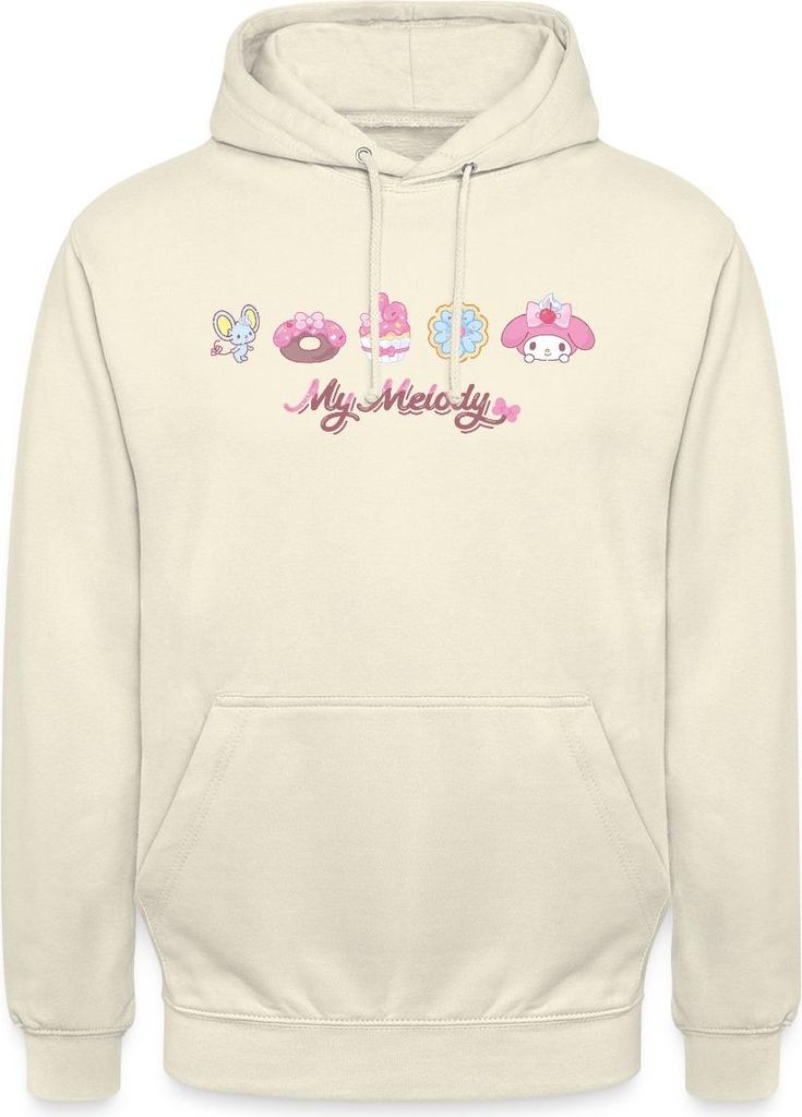 Spreadshirt My Melody Mit Flat Und Gebäckstücken Uni Hoodie, M, Vanille-Milchshake