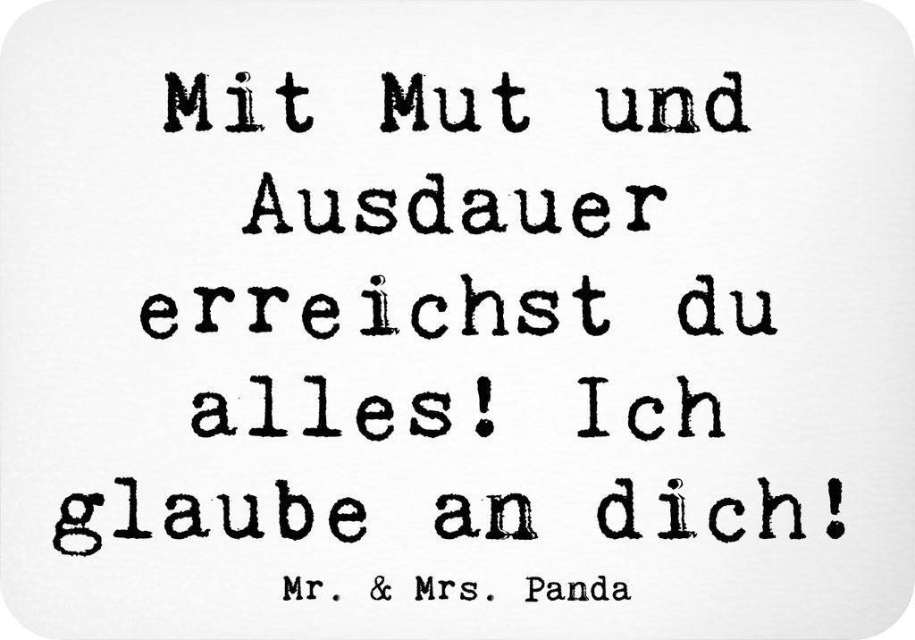 Mr. & Mrs. Panda magnet Spruch Sportliche Wettkämpfe Mut und Ausdauer - Weiß - Geschenk, Notizhalter, whiteboardmagnet, Ermutigung, Leidenschaft,...