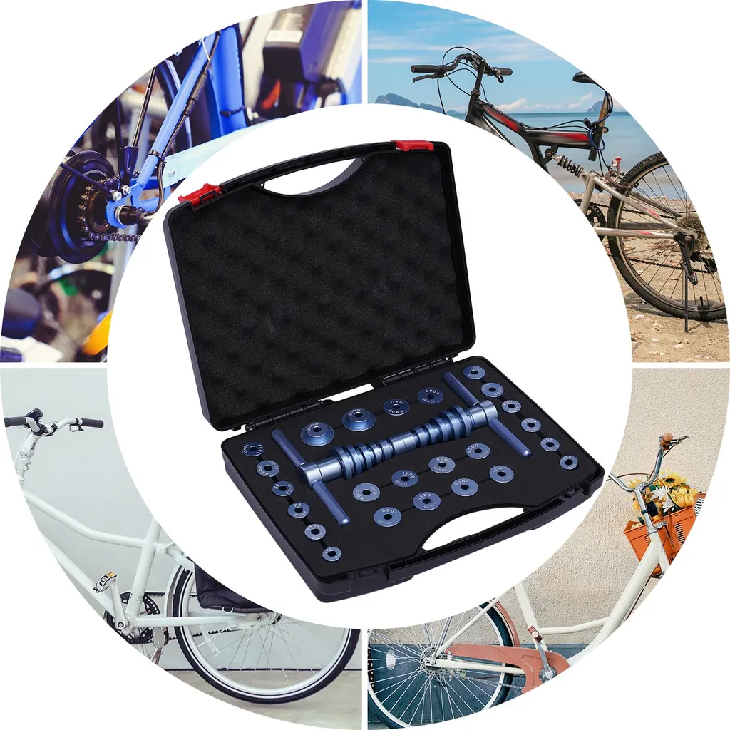 Kit presse à roulements vélo en acier durable bleu anodisé - 2