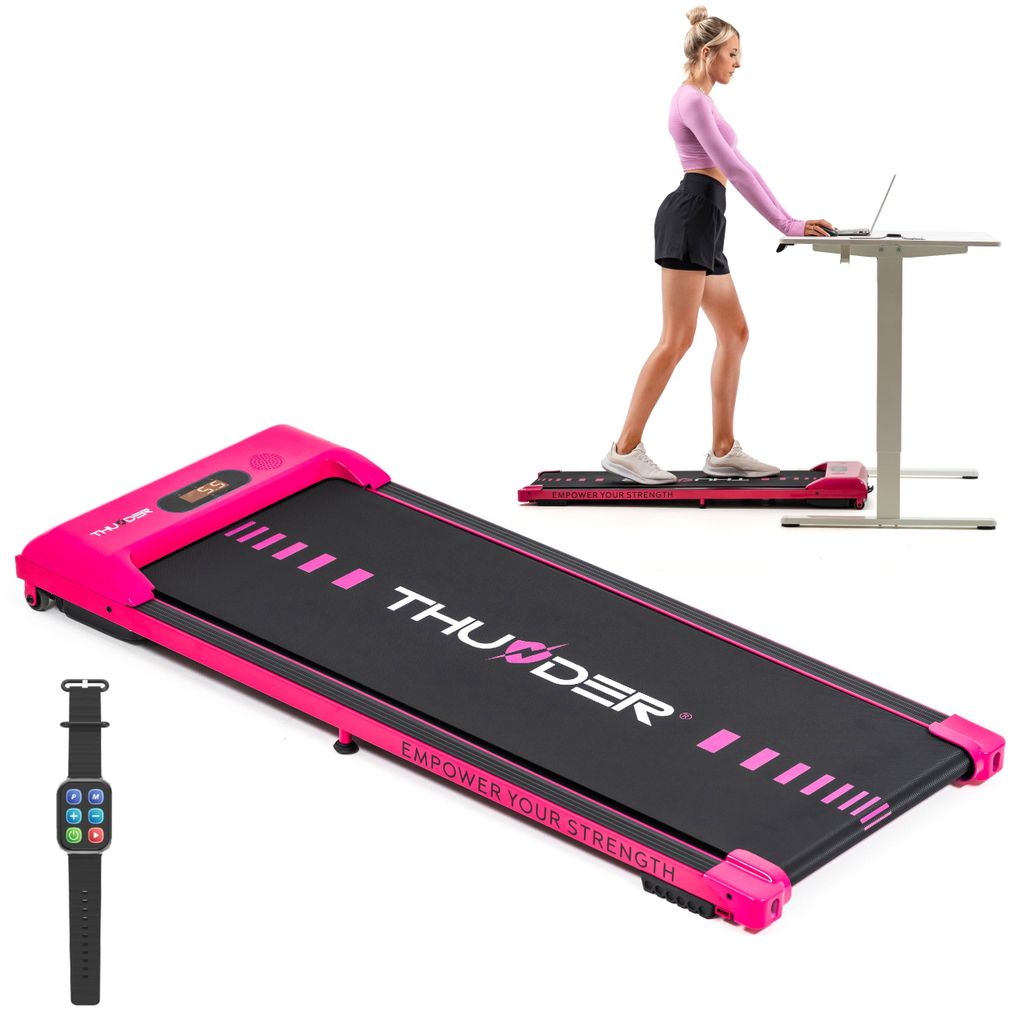 Laufband Thunder IDEA-PINK 101x38cm 6km/h FitShow LED Bluetooth Lautsprecher Transportrollen