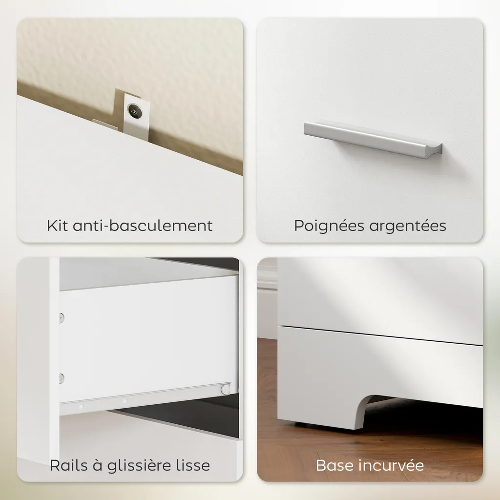 Étagère de bureau blanche avec tiroirs pour dossiers et décoration - 9