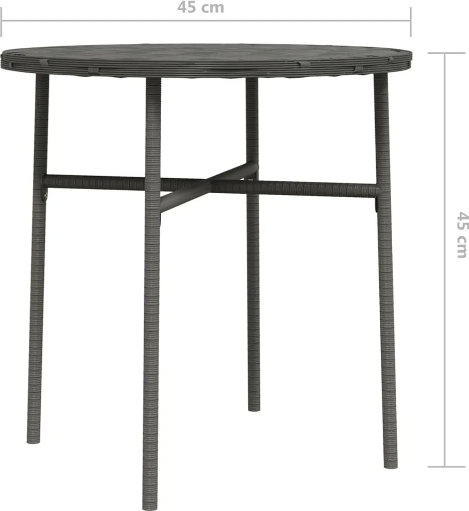 Table d'appoint Gris anthracite en Poly rotin 45 cm résistant aux UV - 6