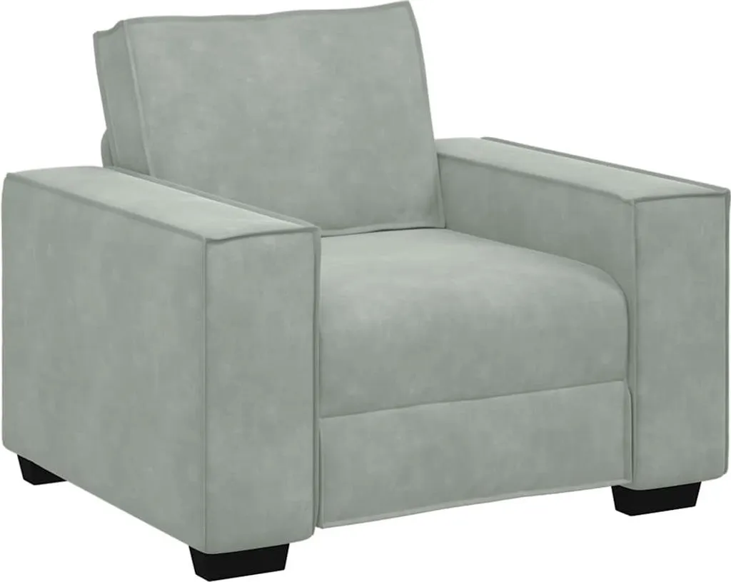 vidaXL Poltrona Singola in Velluto Grigio 60 cm - Occasione Online