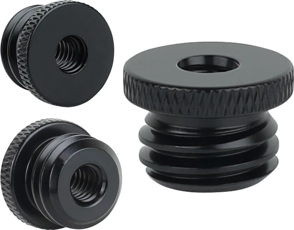Manchon de réduction noir 1/4" à 5/8 robuste pour pied lampe 12mm