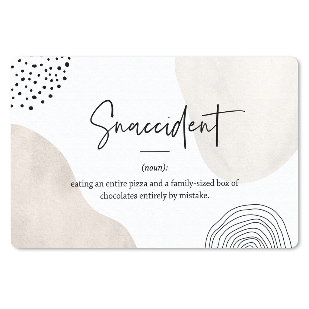 MuchoWow Schreibtischunterlage Sprichwörter - Snaccident - Zitate - Wörterbuch - Snaccident Definition 60x40 cm - XXL Mauspad - Großes Mauspad