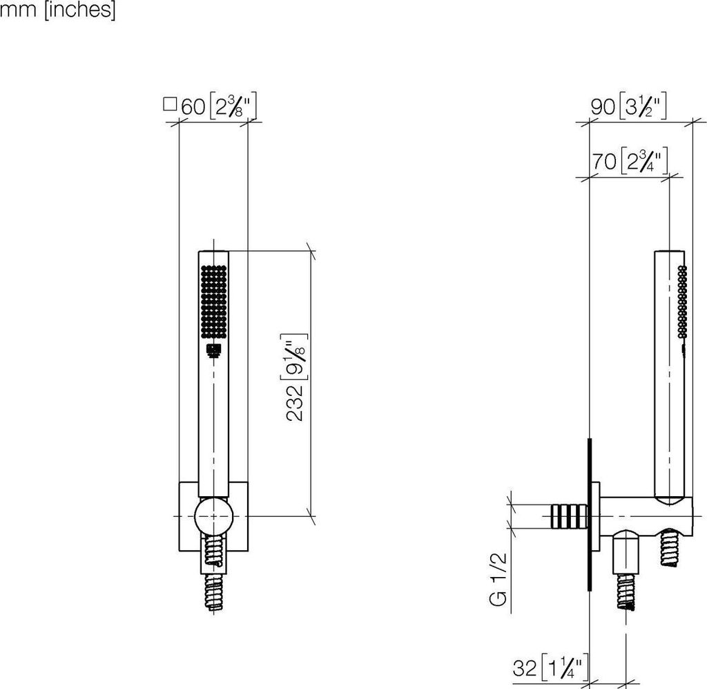 Dornbracht Schlauchbrausegarnitur mit integriertem Brausehalter, 27802970-46