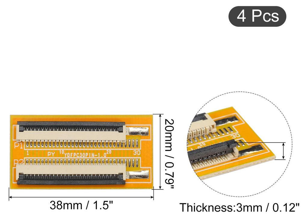 4 Stš¹ck FFC FPC Erweiterungsplatine PCB-Extend ZIP HDD-Anschluss 24 Pin 1mm Pitch Einseitig fš¹r LCD 3D Drucker Kamera DVD TV Laptop