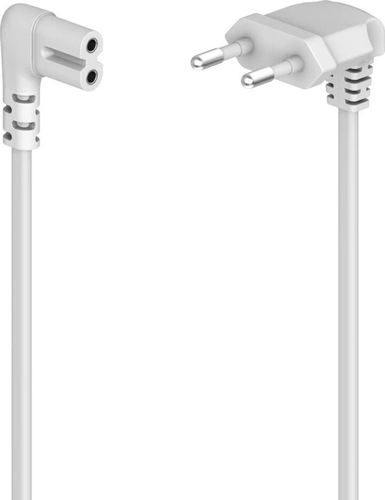 HAMA Stromkabel Eurostecker gewinkelt weiß 3,0m Produktbild 