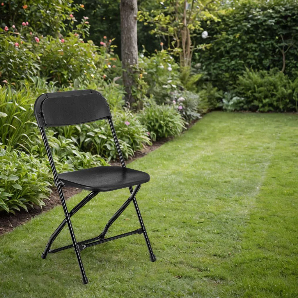 SIMPLO BLACK Chaise de Restauration Pliante Noire - Lot de 2 Pratique
