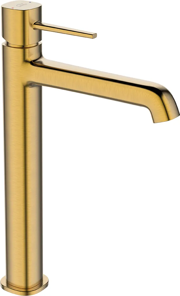 Laveo Pola Gold Rubinetto Alto per Lavabo da Appoggio Oro Lucido