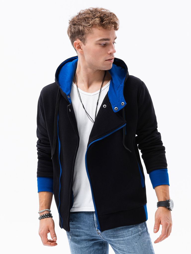 Ombre Clothing Herren Kapuzenpullover mit Reißverschluss Chandler schwarz S
