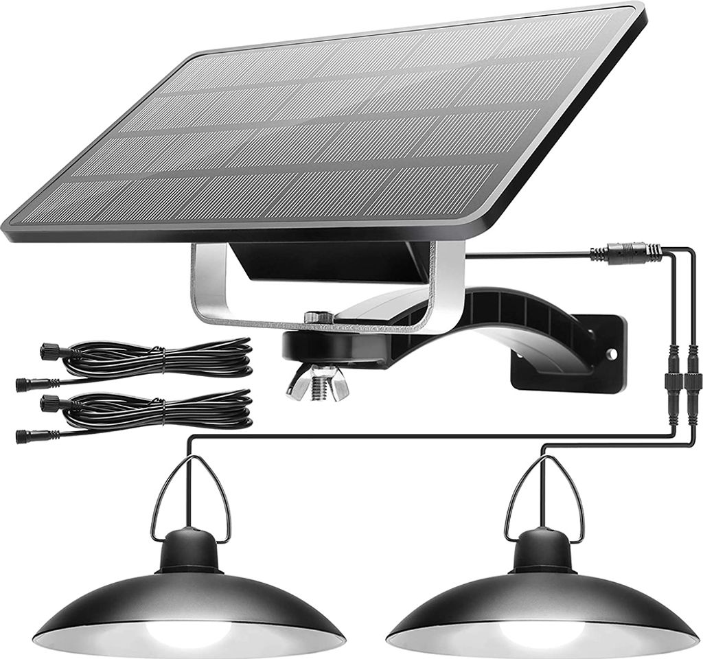 Lichtsensor Solarlampe für außen hängend solar hängeleuchte hängelampe Garten IP65 Wasserdicht mit 2 Lampen(Weiß)