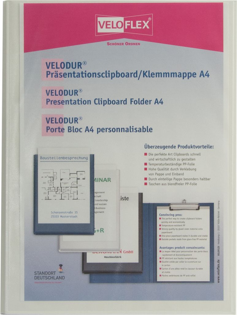 VELOFLEX Clipboard Velodur weiß DIN A4